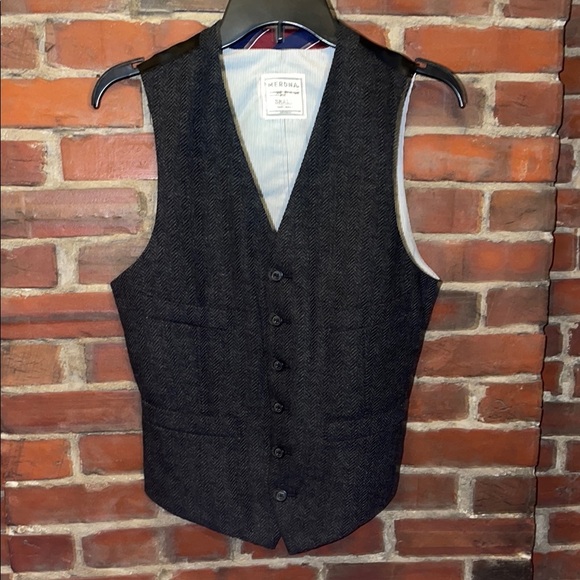 J.Crew Dark Gray Herringbone Vest - Picture 1 of 5
